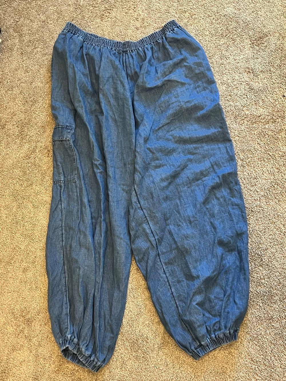 Lucy & Yak Blue Relaxed Cargo Jeans